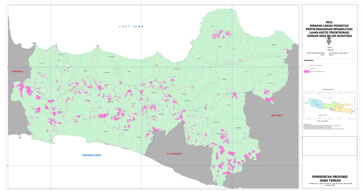 Peta Sebaran Lokasi Prioritas Lahan Kritis Biro Infrastruktur Dan Sumber Daya Alam